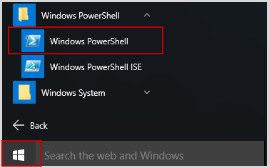 select windows powershell