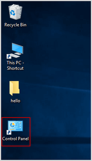 start control panel in taskbar