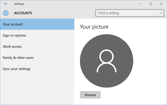 How to Set/Change/Remove User Account Picture on Windows 10