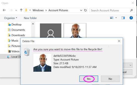 remove account windows 10