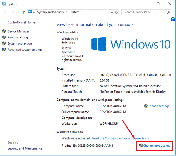 windows 11 change product key