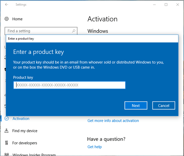 How to Activate Windows 10 with Product Key/Digital License/CMD