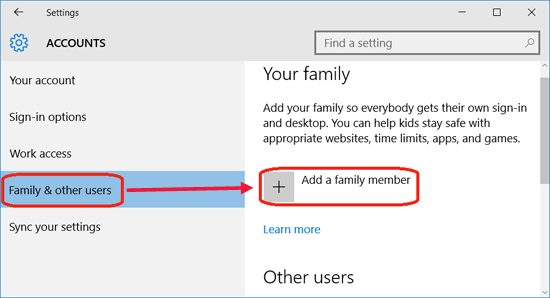 How to Create a Child Account on Windows 10 Device