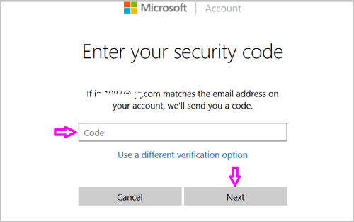 enter your security cod