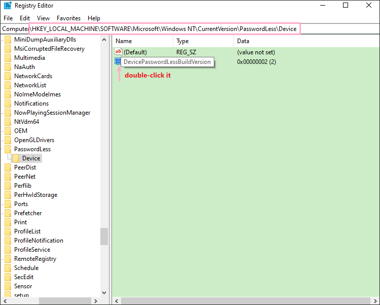 Launch Registry Editor