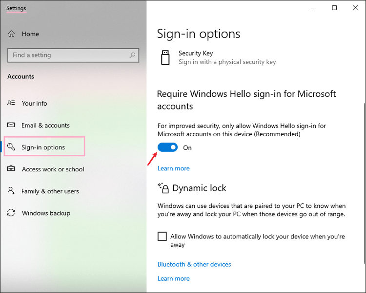 Turn off passwordless sign-in