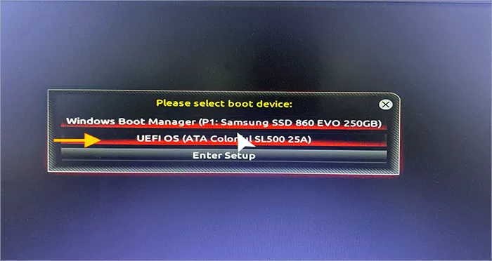 boot from USB drive