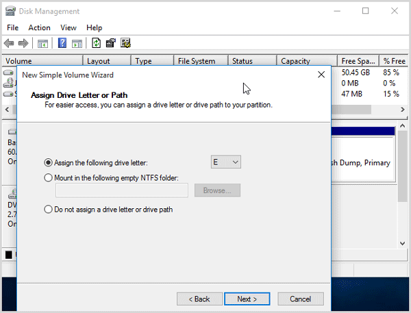 assigning drive letters windows 10