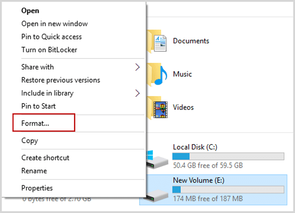 successfully format partition in windowa explorer