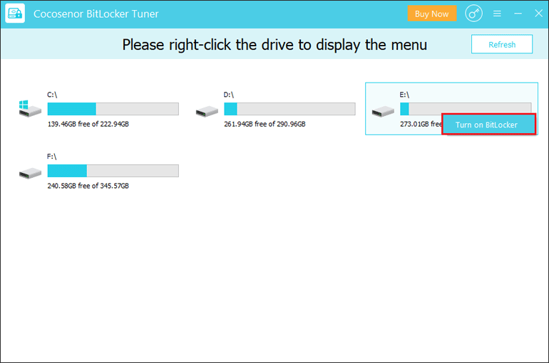 Right-click the drive