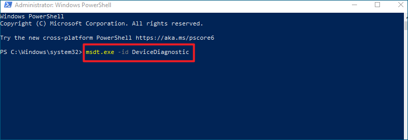 enter command in powershell