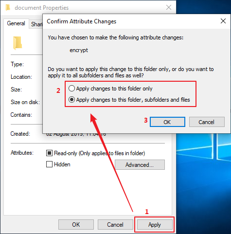 apply changes to the folder and files