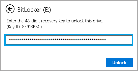 bitlocker unlock without password and recovery key