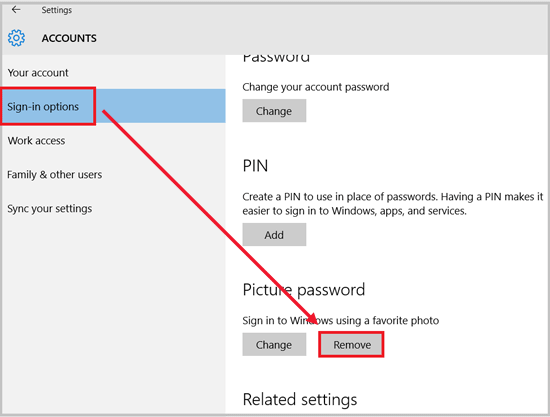 Add/ Change/ Remove Picture Password – Windows 10