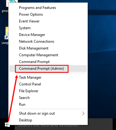 open administrative command prompt windows 10