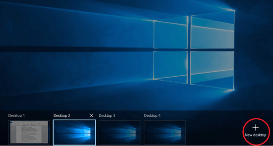 create new desktop