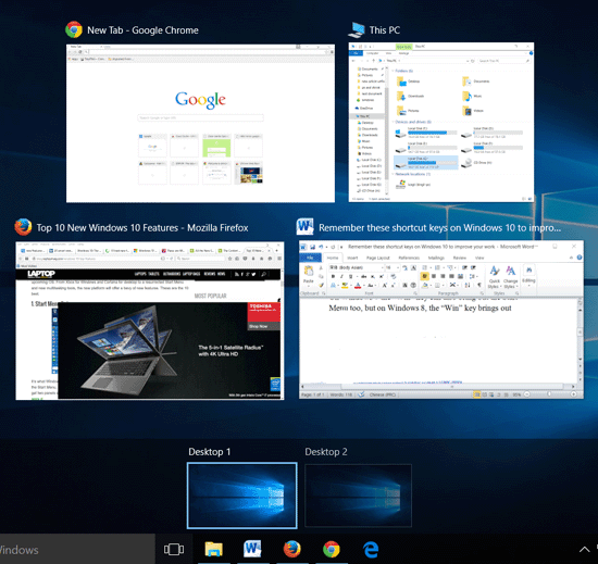 Task view windows 10 как включить