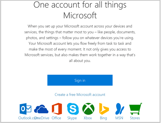 one account for all things microsoft