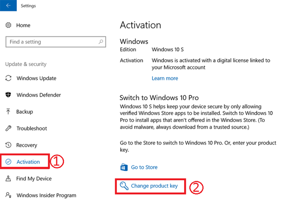 windows 10 pro default upgrade key