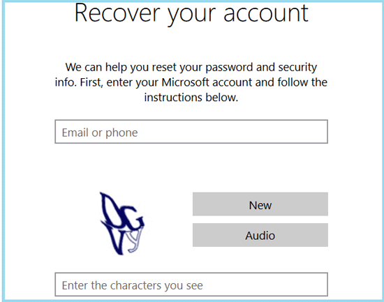 enter your microsoft account