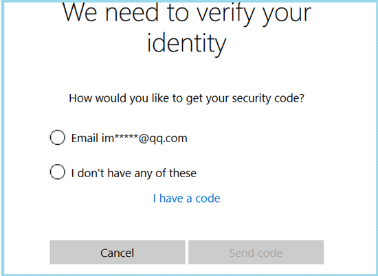 select the way to get verify code