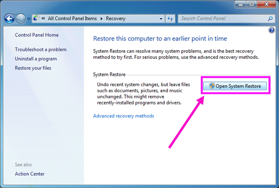 open system restore