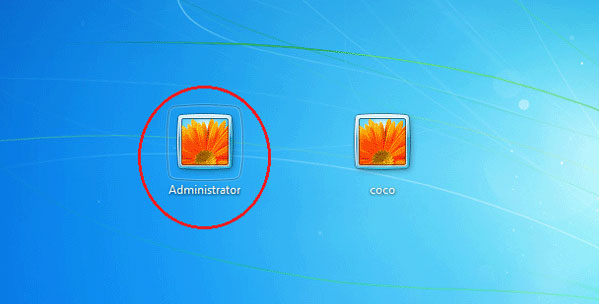 get into with administrator account