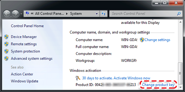 activate Windows 7 using product key