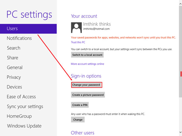 change your microsoft account for windows 10