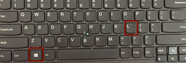 keyboard shortcut to lock windows