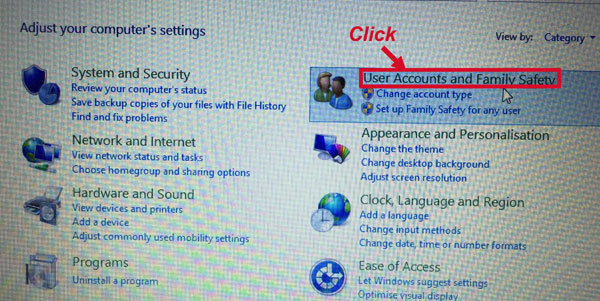 windows live family safety password reset