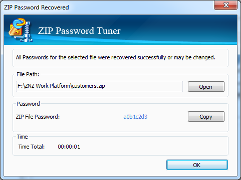 zip password recovery professional has closed