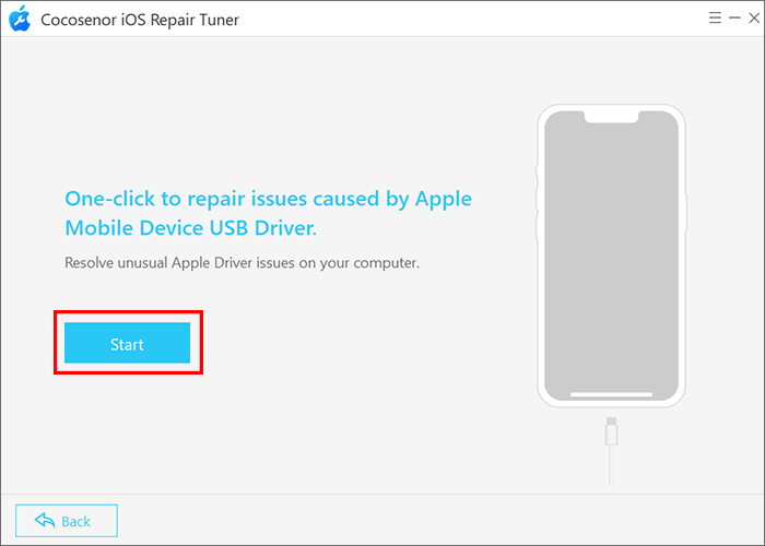 click Start to Repair Apple Driver