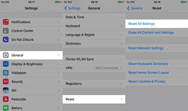 reset all the setting on your iPhone