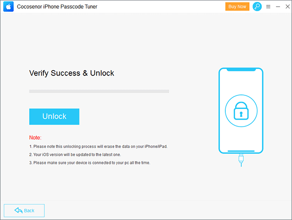 click Unlock button to unlock the locked screen